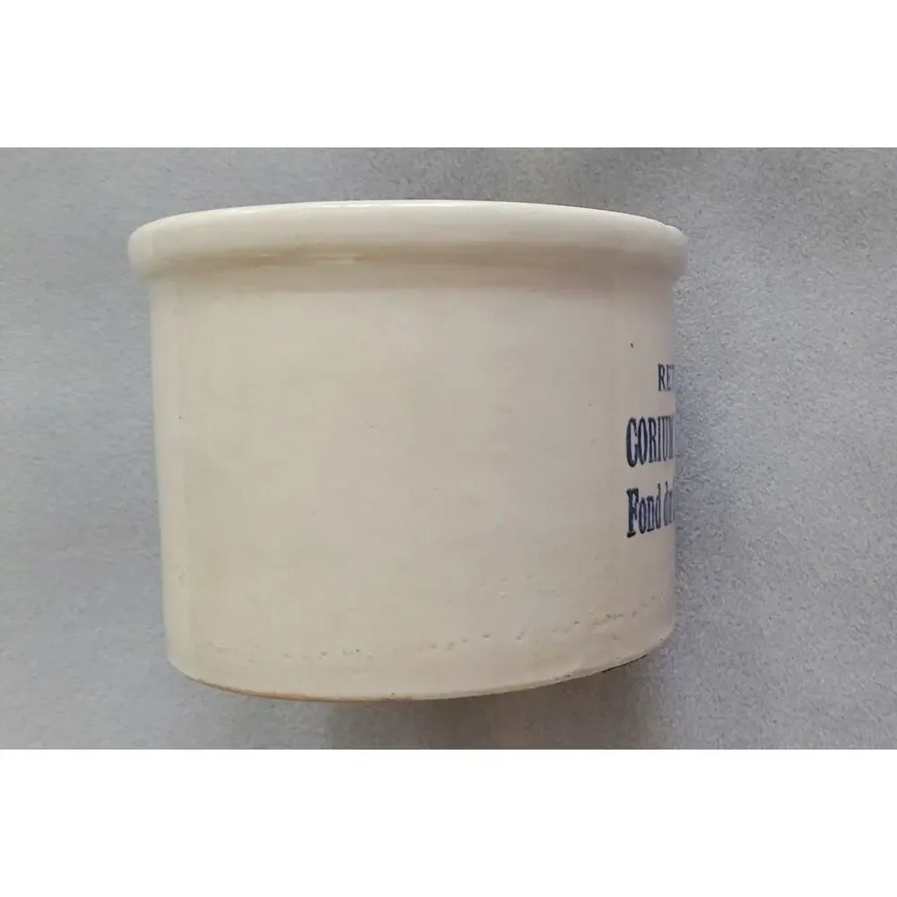 CORIUM FARM DAIRY Fond du Lac Wisconsin Butter Crock/Stoneware-Antique 1920-30's